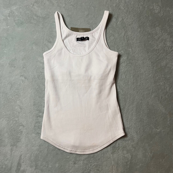 J.Crew Women’s White Vintage Rib Shelf-Bra Tank Top, NWT, Size XXS - Picture 4 of 8